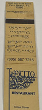 Vintage Midget Matchbook Cover  Patio Restaurant  Vero Beach, Florida  gmg - $12.38