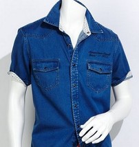Authentic Icon American Idol Mens Denim Short Sleeve Shirt XXL - £31.26 GBP