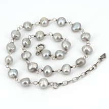 Retired Silpada Sterling Silver Gray Freshwater Pearl Necklace N1800 16-... - £26.30 GBP