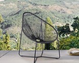 Armen Living Acapulco Indoor Outdoor Steel Papasan Lounge Chair with Bla... - $636.99