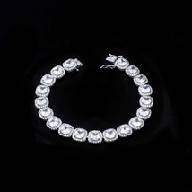 Cute Real 925 Sterling Silver Women Bracelet 7&quot; - £51.47 GBP