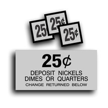 Vending Machine 25 Cent Decal Soda Pop Soft Drink coin slot fits Dixie N... - $13.93