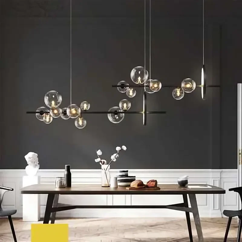Ed pendant lamps glass balls for table dining room kitchen island chandelier home light thumb200