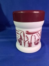 VINTAGE MILK GLASS PIPE SMOKING THEMED CANISTER   - $38.45 CAD