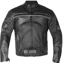 Motorcycle Biker Black Genuine Leather Close Fitting Men&#39;s Riding Jacket - £120.97 GBP