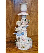 Antique Porcelain Rococo Cherub Candlestick - $37.40