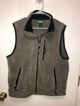 L.L.Bean Gray Fleece Sleeveless Jacket Full Zip Vest Men&#39;s Medium - £26.07 GBP