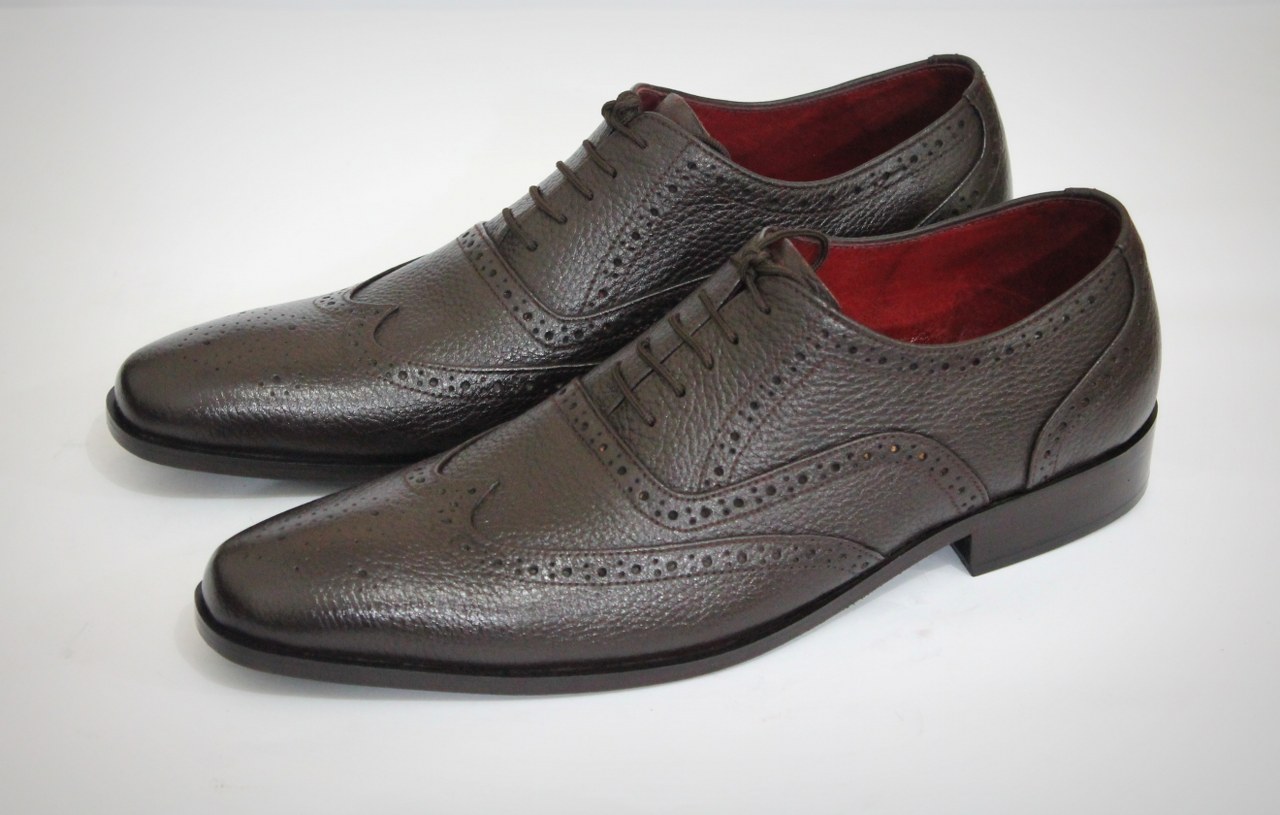 NEW  Handmade Men Brown Color Leather Wing Tip Shoes, Men's Lace Up Formal New S