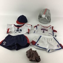 Build A Bear Workshop Clothing Outfit Sports Athlete Lot Helmet Jersey Soccer  - £19.20 GBP