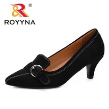 New Style Pointed Toe Wedding Shoe Women&#39;s Pumps Solid Flock Fashion Buckle Shal - £42.01 GBP