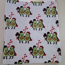 Celebrate Valentine&#39;s Day Avocado Love Hearts Throw Blanket 48&quot; X 50&quot; Approx - $9.94