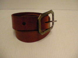 True religion belt genuine leather gunmetal buckle size 28 inch tan colo... - $29.65