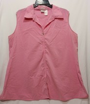 Duo Maternity Pull Over Shirt Size X-Large Pink White Striped Stretch Sleeveless - £15.27 GBP