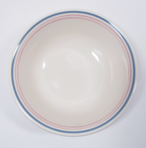 4 Vintage Corelle English Breakfast Pattern 6.5&quot; Soup Cereal Bowls Cream Blue - $19.80