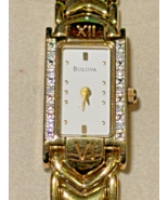 Vintage Bulova Womens 16mm Gold Tone Watch  98R56-With Ten Diamonds - €144,91 EUR