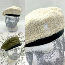 Kangol Nylon Plush Reversible Gardenia | OIive Green | Black Beret Hat - £78.33 GBP