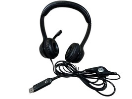 Logitech USB Headset A-00052 with Microphone, Stereo On-Ear, Corded, Tested - £9.27 GBP