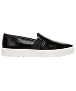 Vince Blair Leather Women&#39;s Slip-On Sneaker Black/White Sz 9 - $46.39