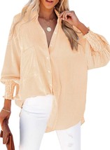 Women&#39;s Smocked Cuffed Striped Blouse - $52.49