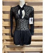 NEW Dreamgirls Black Sheer Polka Dot Dress Woman&#39;s Size Small Clubwear K... - £19.55 GBP