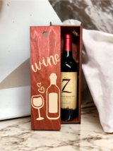 Engraved Wood Wine Box Wine Bottle with Love Home Décor Gift Birthday Ch... - $649.56 MXN