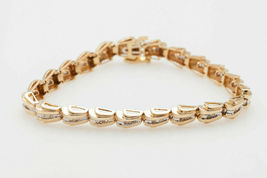 Engagement 12ct Baguette Diamond 14k Yellow Gold Finish Tennis Bracelet For Gift - £143.49 GBP