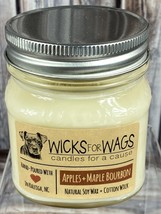 Wicks for Wags Soy Wax Mason Jar Scented Candle - 8 oz - Apples &amp; Maple Bourbon - £7.78 GBP