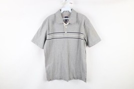 Vintage Gap Mens Medium Striped Heavyweight Short Sleeve Rugby Polo Shirt Gray - £27.21 GBP