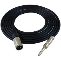 Gls Audio 25Ft Patch Cable Cords – Xlr Male To 1/4&quot; Trs Black Cables – 25&#39; - £31.79 GBP