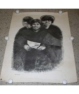 The Supremes Poster Vintage 1960&#39;s Eugene Hawkins Charcoal Print Diana Ross - $699.99