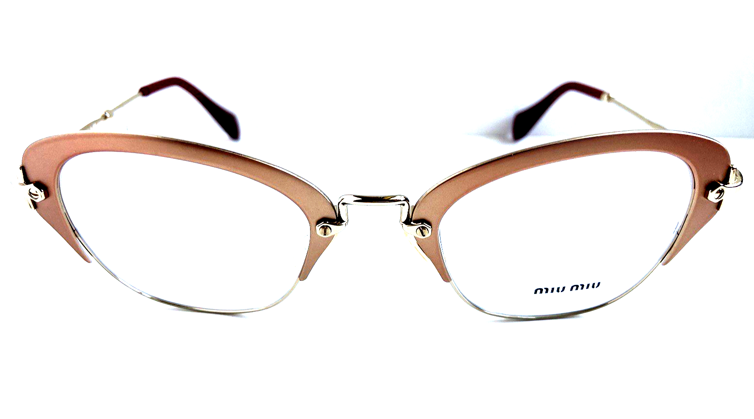 New Miu Miu VMU 3O50  50mm Gold Cat Eye Oversized Women's Eyeglasses Frame Item image 2