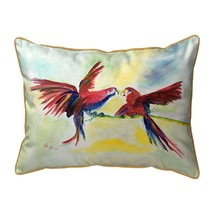 Betsy Drake Parrot Gossip Large Indoor Outdoor Pillow 16x20 - £37.59 GBP