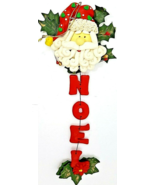 Noel Santa Wall Hanging Polymer Clay 12&quot; x 4 1/2&quot; - $212.37 MXN