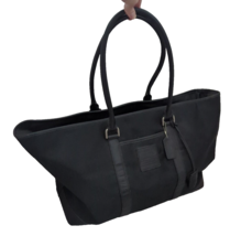 Coach Large Weekender Tote Bag Black Leather &amp; Canvas Travel - £60.43 GBP