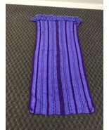 Vintage Crochet Afghan Blanket Purple knit mid century throw solid strip... - £3.98 GBP
