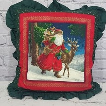 Vintage Christmas Santa Old World Throw Pillow Handmade Decor - $19.79