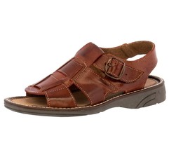 Mens Authentic All Real Leather Mexican Huaraches Cognac Sandals Open Toe - $755.43 MXN