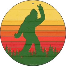 Bigfoot Peace Novelty Metal Circle Sign - £7.03 GBP