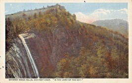 North Carolina ~ Camino Rock FALLS-274m Deep-In The Land Of Sky ~1919 Cartolina - £7.06 GBP