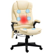 Heated Massage Office Chair, Beige - £109.19 GBP