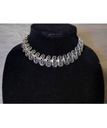 Coro Scroll Heart Silver Tone Link Necklace Choker Vintage 1950s 17.5&#39;&#39; - $564.50 MXN