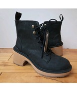 Sorel Hi-Line Black Leather Tawny Buff Lace Up Heeled Boots Women&#39;s Size... - $99.99