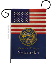 US Nebraska Burlap - Impressions Decorative Garden Flag G142579-DB - £18.35 GBP