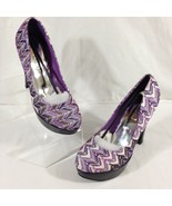 Shoes of Soul Women&#39;s Platform Stiletto Pumps  Heels Fabric Purple Sz 7 - $17.76 CAD