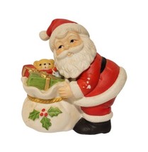 Vintage 1990s Homco Bisque Porcelain Hand Painted Santa with Bag of Toys #5410 - $14.84