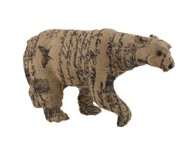 Zeckos Postcard Print Walking Bear Decorative Burlap Sculpture - £14.00 GBP