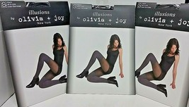 3x Olivia + Joy New York Women&#39;s Pantyhose All in One/over the knee Black Size S - £26.10 GBP