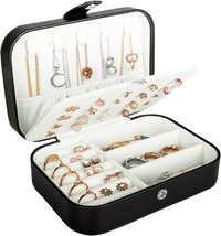 Travel Jewelry Box, Pu Leather Small Jewelry Organizer For Women Girls, Double - £21.36 GBP