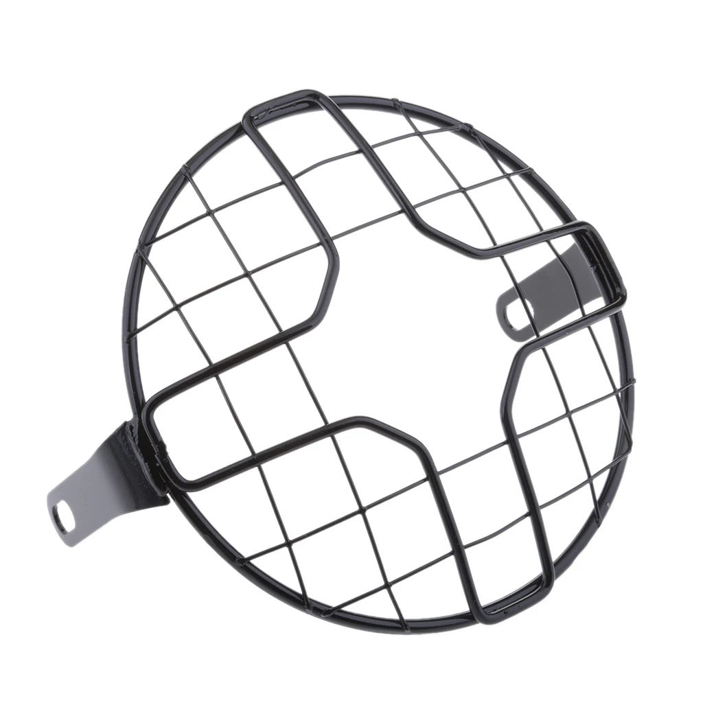 Motorcycle Retro Grill Mesh 7 Inch Vintage Headlight Cover (Black) - £16.16 GBP
