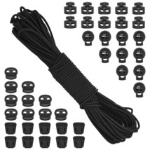 40Pcs Plastic Cord Locks With 1/8-Inch 65Ft Elastic Cord Stretch String ... - $21.99